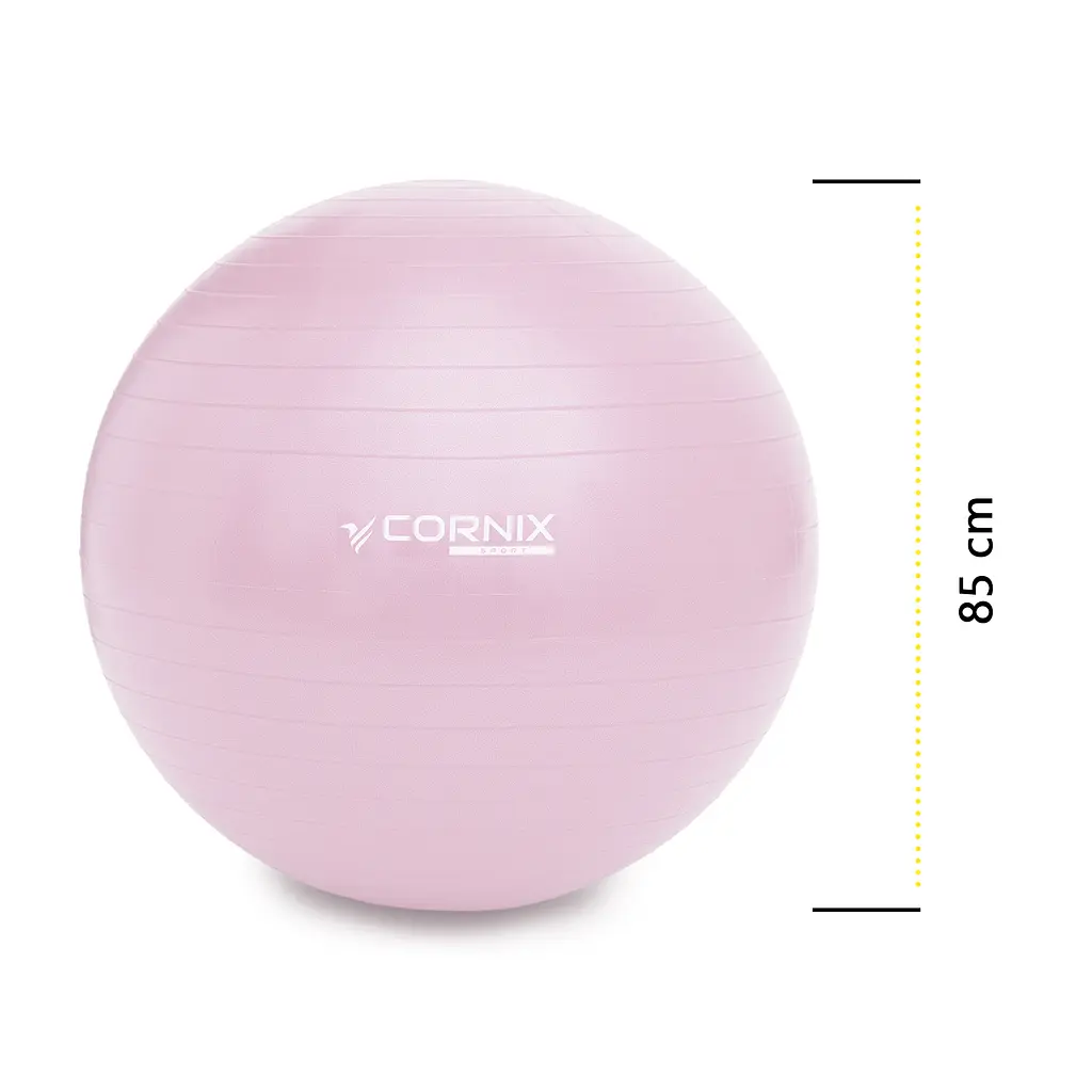 М'яч для фітнесу (фітбол) Cornix 85 см Anti-Burst Light Pink XR-0370 - фото 4