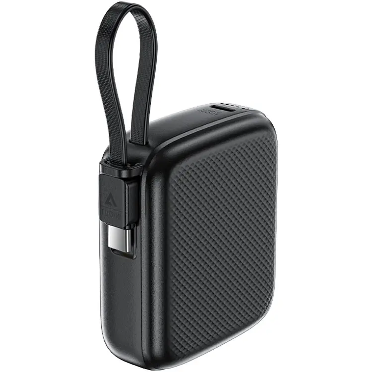УМБ Acefast 10000mAh 20W PD,QC3.0 USB-C In/Out with build Type-C cable, M15 Black - фото 2