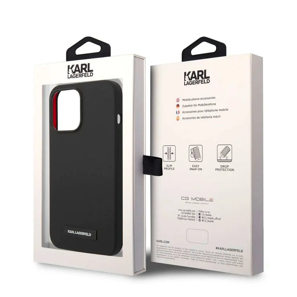 Чехол Karl Lagerfeld Liquid SilicOne Plaque MagSafe для iPhOne 15 Pro Black (57983116726) - фото 7