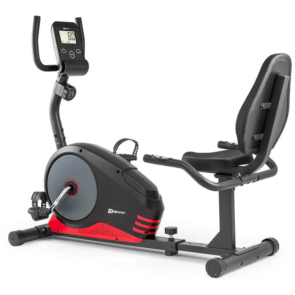 Горизонтальный велотренажер Hop-Sport HS-040L Root черно-красный - model 2020 - фото 7