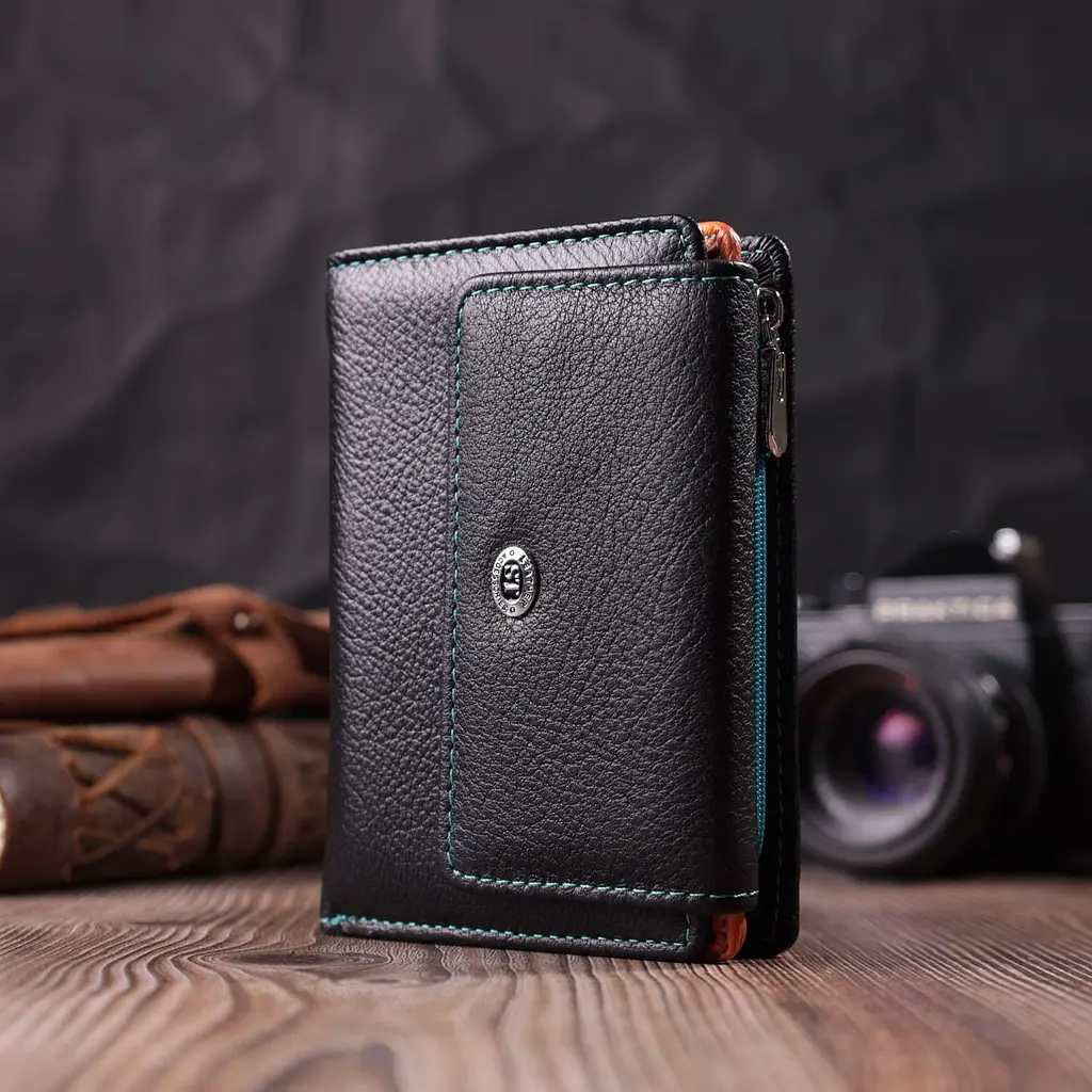 Стильний гаманець для жінок із натуральної шкіри ST Leather 22501 чорний - фото 8