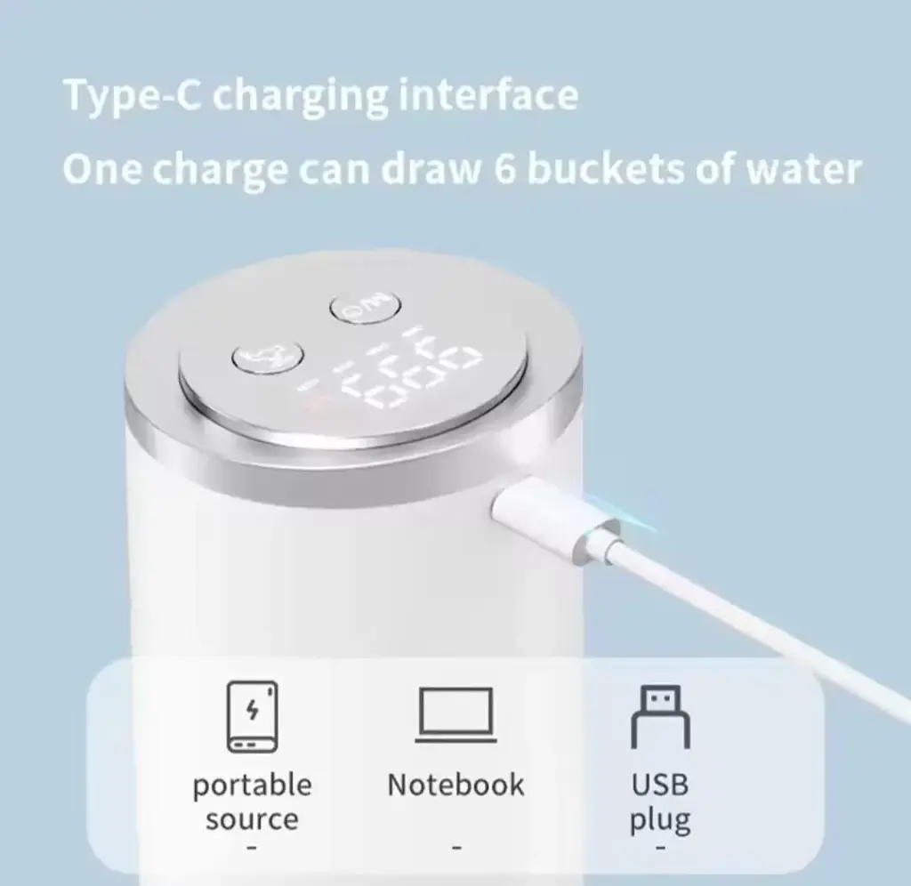 Електричний насос-помпа для бутильованої води з акумулятором 1200 mAh (00372) - фото 4