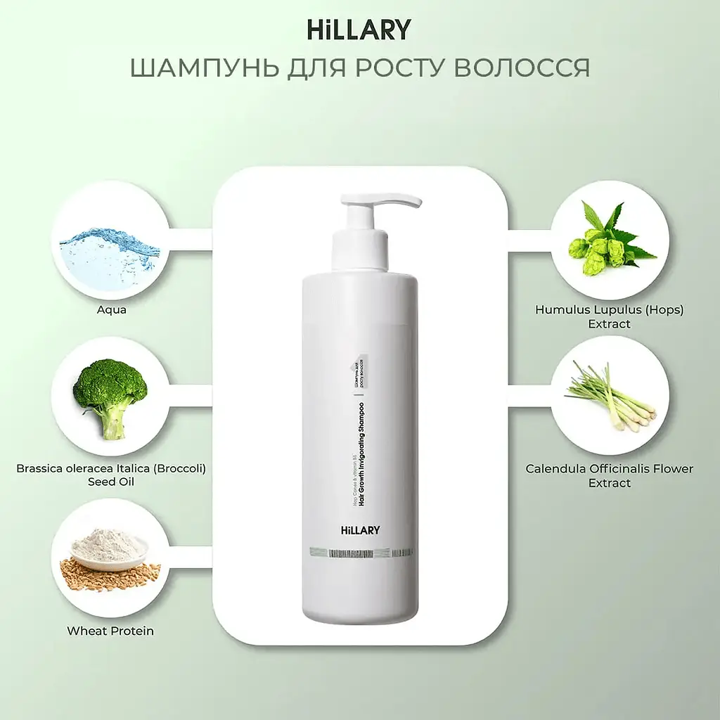 Шампунь для роста волос Hop Cones & B5 Hair Growth Invigorating Hillary 500 мл - фото 4