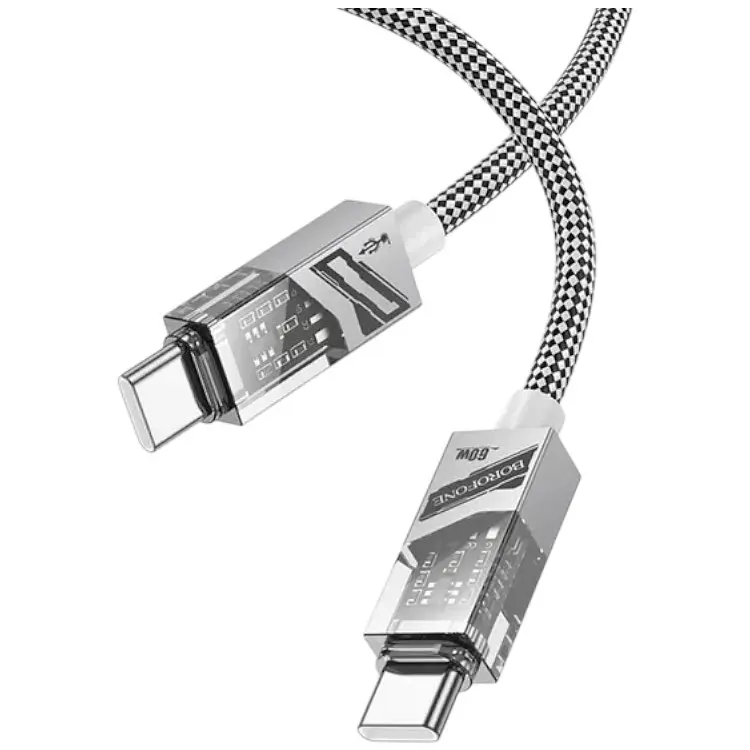 Кабель Borofone PD Type-C to Type-C BU42 Octavia 60W/1m Gray