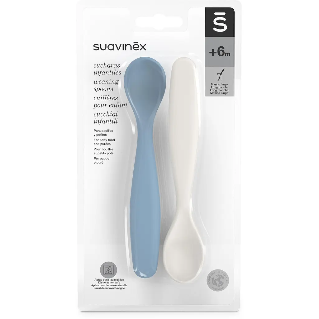 Набор ложек Suavinex Go natural 2 шт. серо-голубой (308048) - фото 3