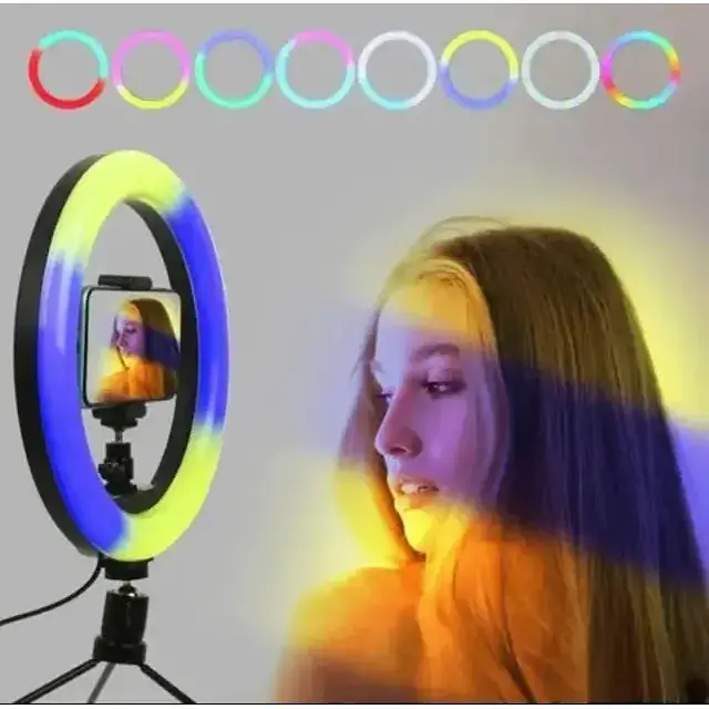 Кольцевая лампа RGB MJ33 с держателем для телефона - фото 3