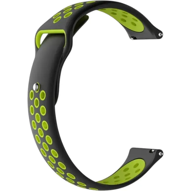 Ремінець DK CDK для Mobvoi TicWatch GTX 22mm Silicone Sport Band Nike (011907) (black / green) - фото 1