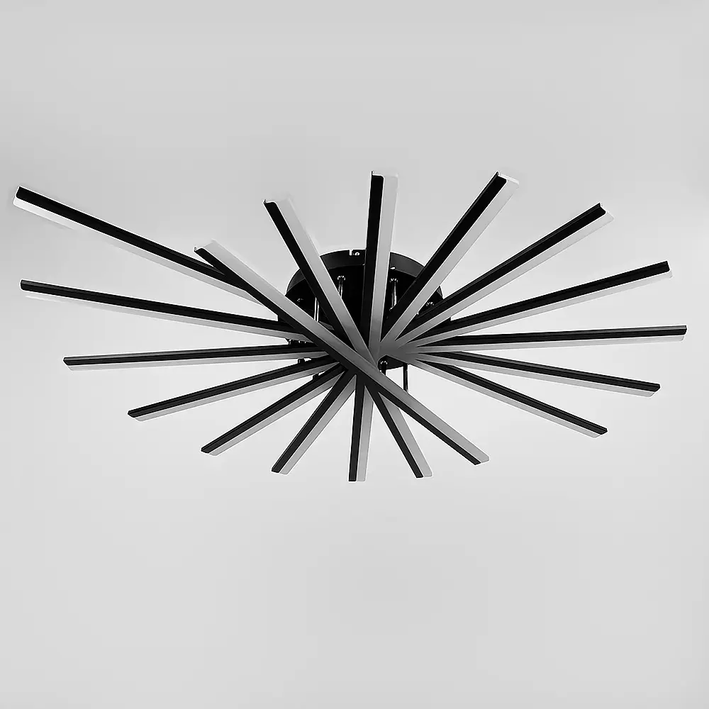 Люстра с геометрическим дизайном в черном корпусе Ст. MJ 195/9 BK Line F - фото 11