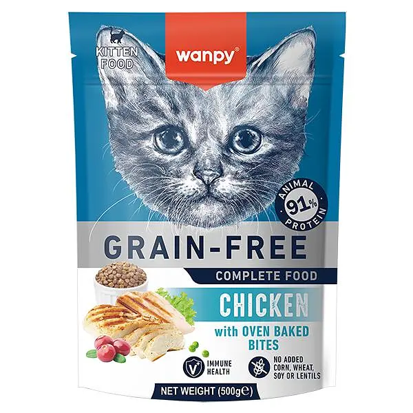 Сухий корм для кошенят Wanpy Kitten Grain Free Chicken Ванпі беззерновий з куркою 500г