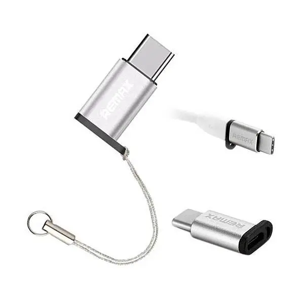 Перехідник відг адаптер Remax RA-USB1 мicro-USB Type-C silver - фото 3