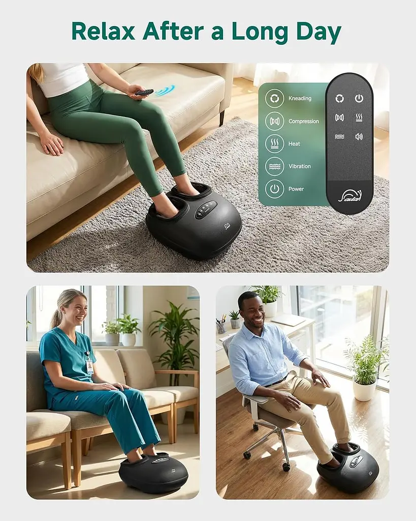 Масажер для ніг Snailax Shiatsu з підігрівом, компресією та пультом - фото 4