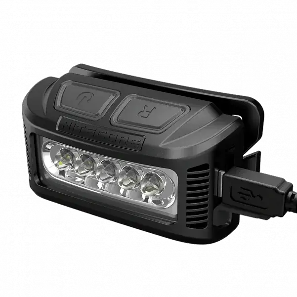 Налобний ліхтар Nitecore NU10 USB з білим та червоним світлом (Чорний) - фото 2