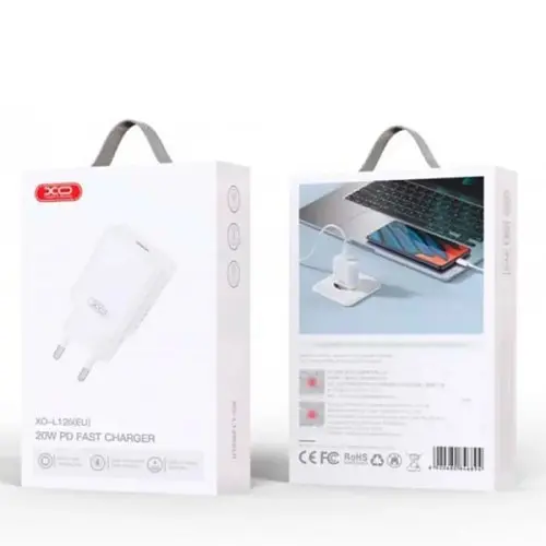 Сітчасте зарядне пристрій XO L126 USB-C PD20W Fast Charging Charger Білий - фото 4
