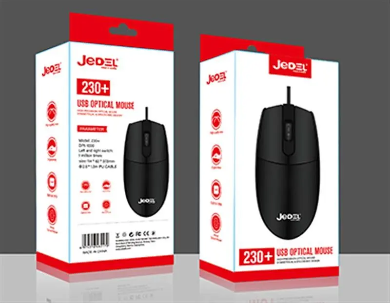 Миша Jedel 230+ USB Black - фото 2