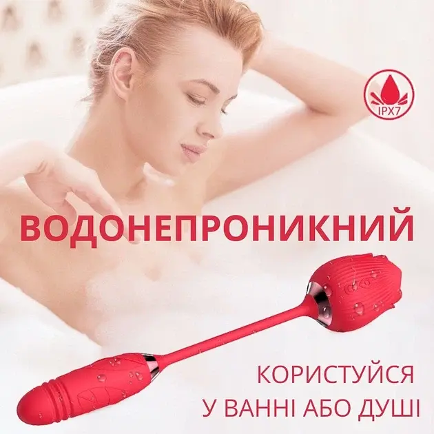 Вибратор и вакуумный стимулятор для клитора I’MCUM Dual Bloom 10 режимов всасывания и вибрации Красный (IM-KMG002) - фото 7