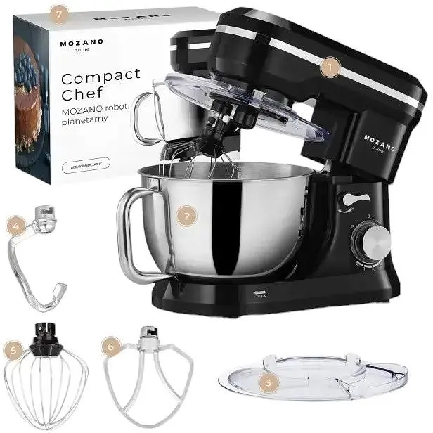 Тістоміс планетарний міксер Mozano AGD/ROB/03#CZARNY 4.5 л чаша з нержавіючої сталі імпульс режим - фото 9