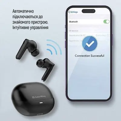 Навушники ColorWay Slim TWS-1 Earbuds Long Life Black (CW-TWS1BK1) - фото 9