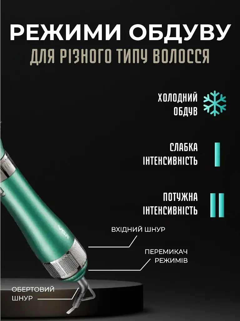 Фен-щетка для волос VGR V-493 - фото 5