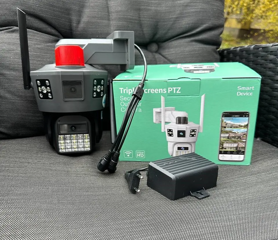 Подвійна IР камера зовнішнього спостереження 4G 3G від сім картки SIM 3MPx+3MPx 2 незалежних об'єктива вулична нічна камера відеоспостереження додаток V380Pro UKC SD39G 4G - фото 7