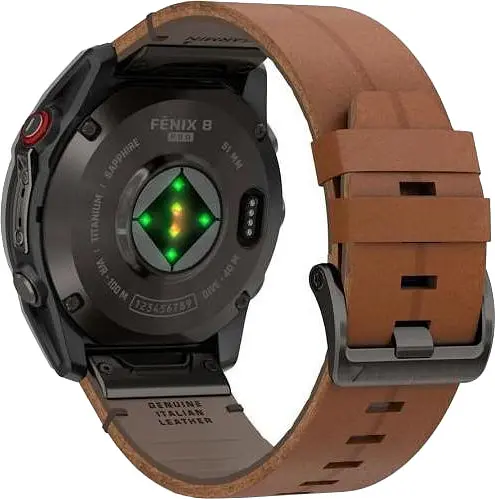 Смарт-годинник Garmin Fenix 8 Pro 51 mm Amoled Carbon Gray DLC Titanium with Chestnut Leather Band (010-03199-40) - фото 2