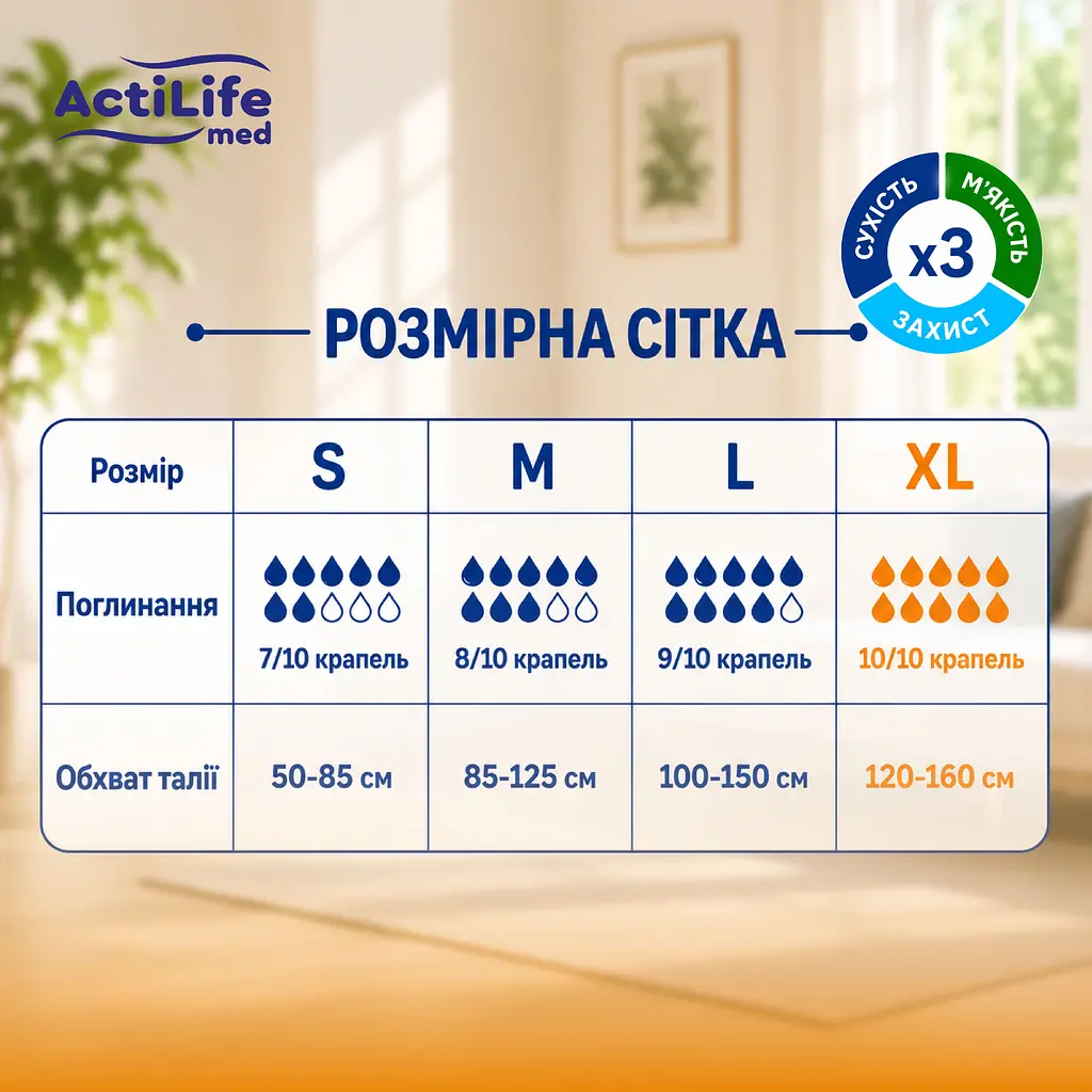 Підгузки для дорослих ActiLife Med Basic XL 30 шт. - фото 4