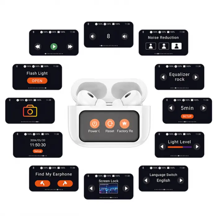 Наушники беспроводные TWS Borofone BW76 Brocade true wireless ANC noise Белые - фото 7