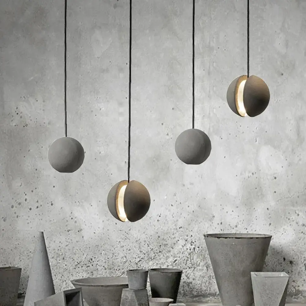 Підвіс MOON CONCRETE у вигляді розділеної сірої бетонної кулі Line.F MJ 169-140 GR - фото 2