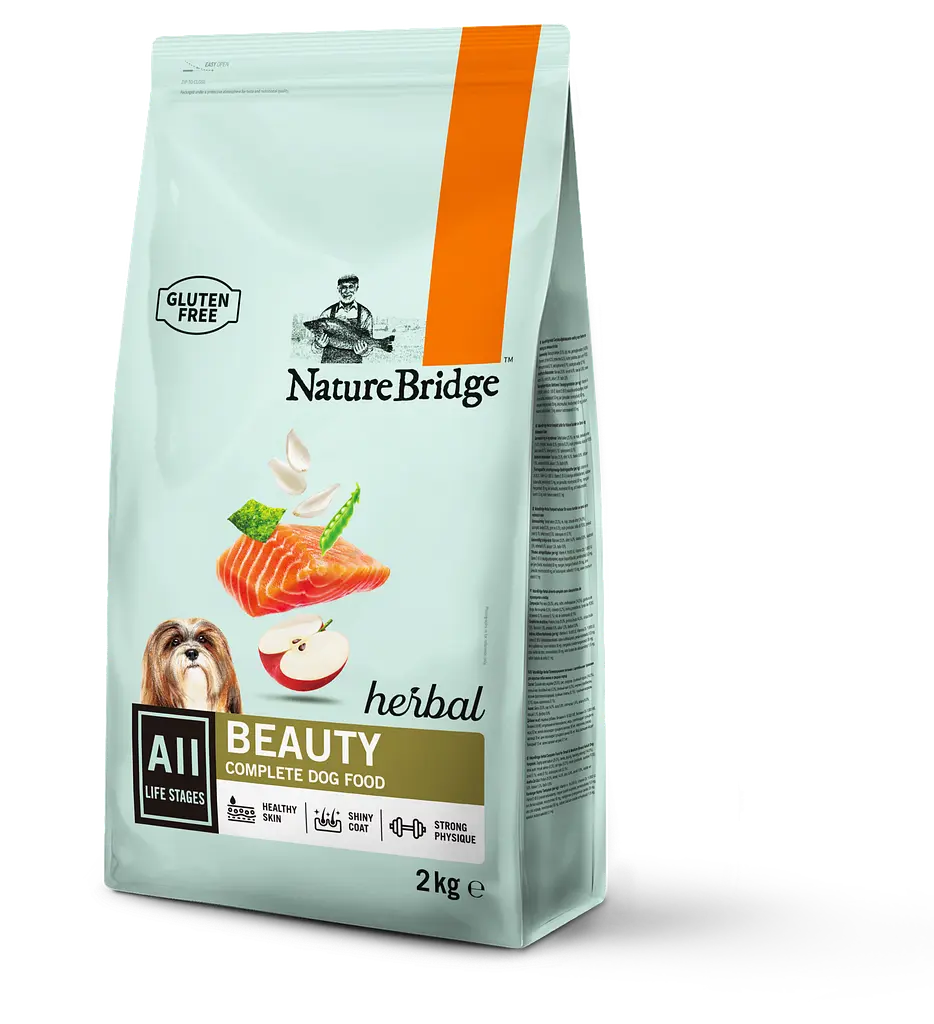 Сухий корм для собак на всіх стадіях життя Nature Bridge Herbal Beauty з куркою та лососем, 2 кг