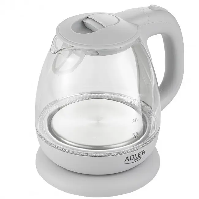 Чайник електричний 1 л скляний Adler AD 1283G Grey - фото 2