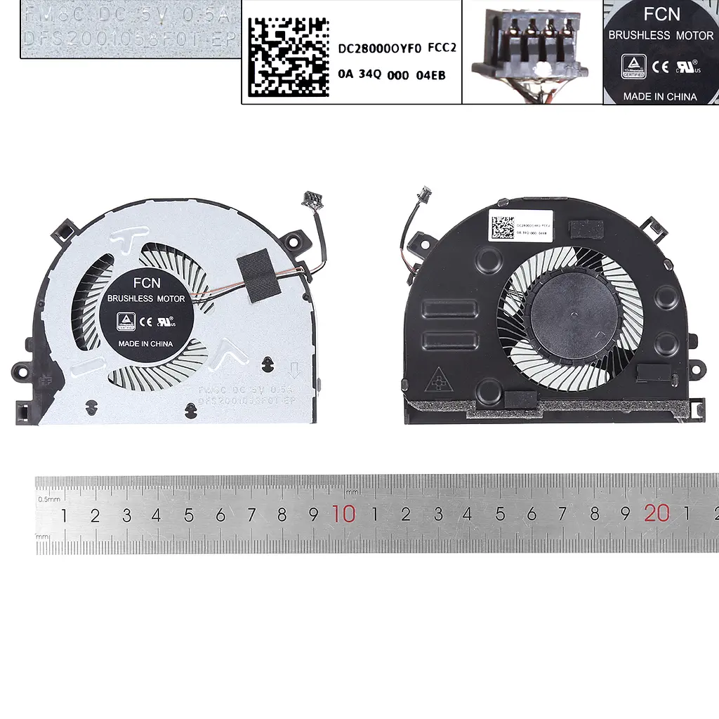 Вентилятор для Lenovo Ideapad S340-14IIL Type 81WJ, (5F10X58096, FM8C DFS2001058F0T, DC28000OYF0) - фото 3