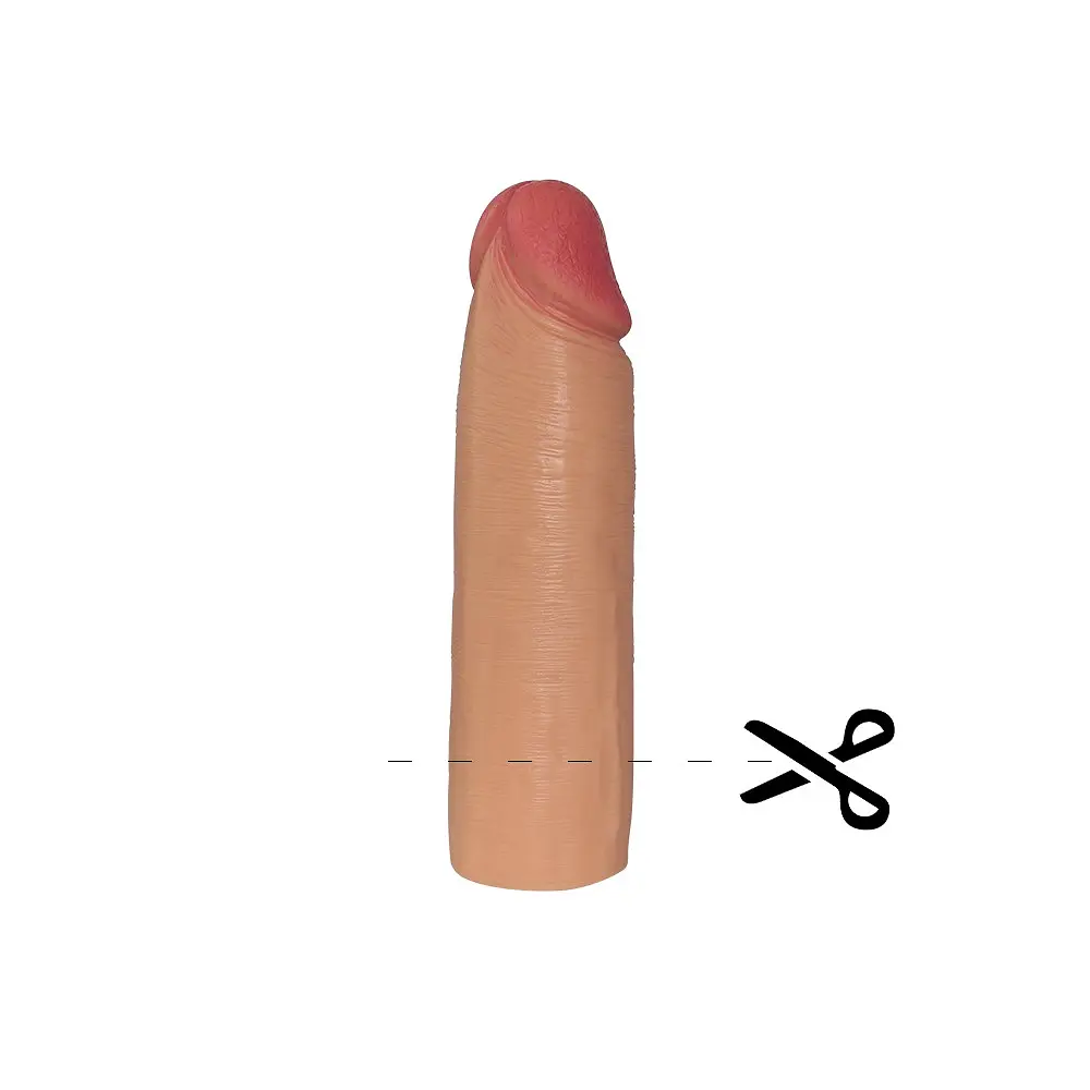 Силіконова насадка для фалоса Lovetoy Revolutionary Silicone Nature Extender Flesh, Add 1, +2.5 см (тілесний) - фото 7