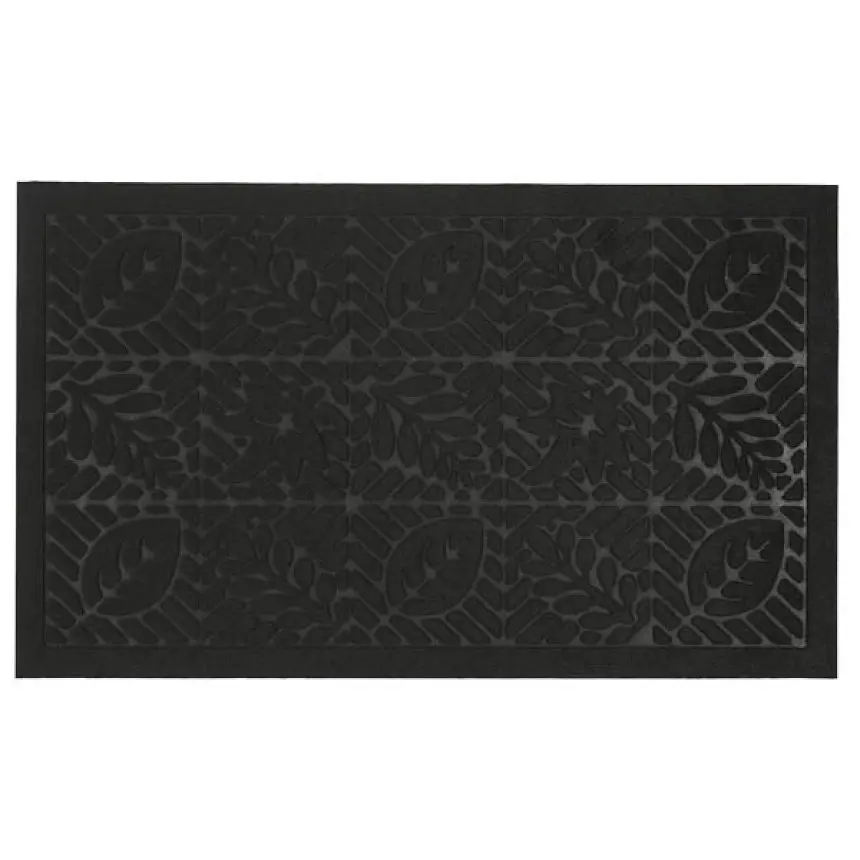 Килимок придверний Eco Fabric Листя без кромки чорний 45 х 75 см (4575-004) - фото 3