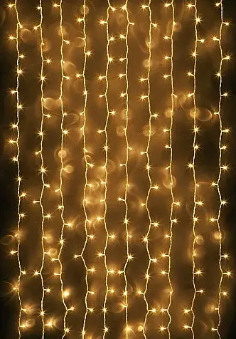 Гірлянда водоспад 320 LED 5mm 3м/2м теплий колір на прозорому дроті - фото 3