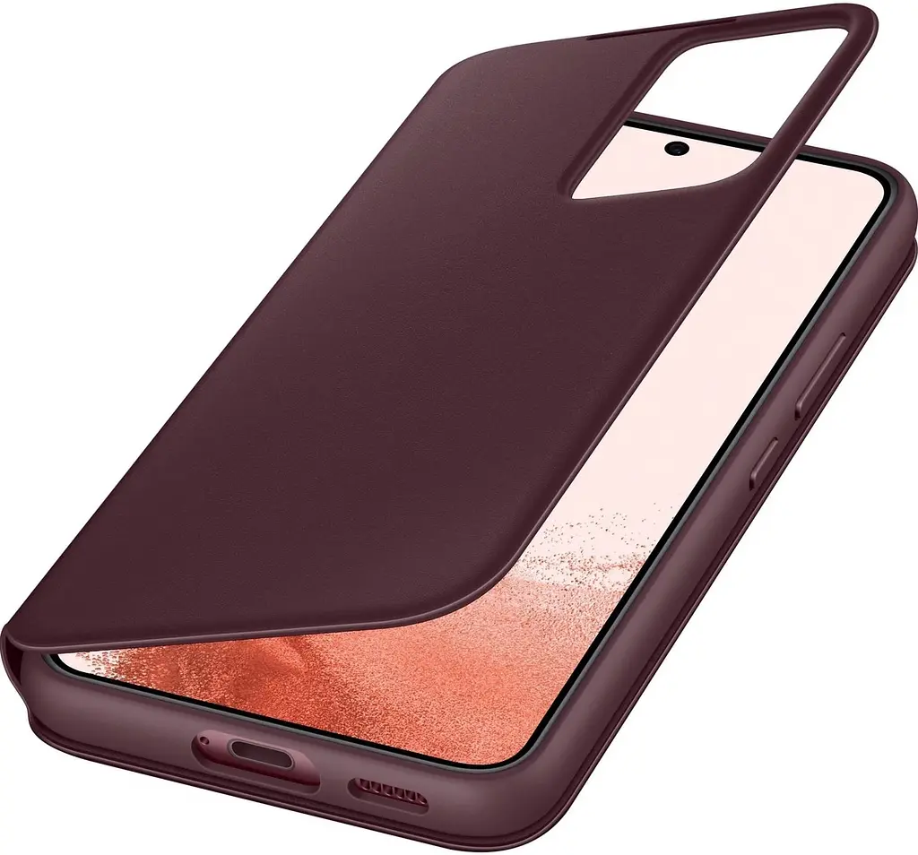 Оригінальний чохол книжка для Samsung Galaxy S22 Plus Smart Clear View Cover Burgundy EF-ZS906CEEGRU SM-906 - фото 3