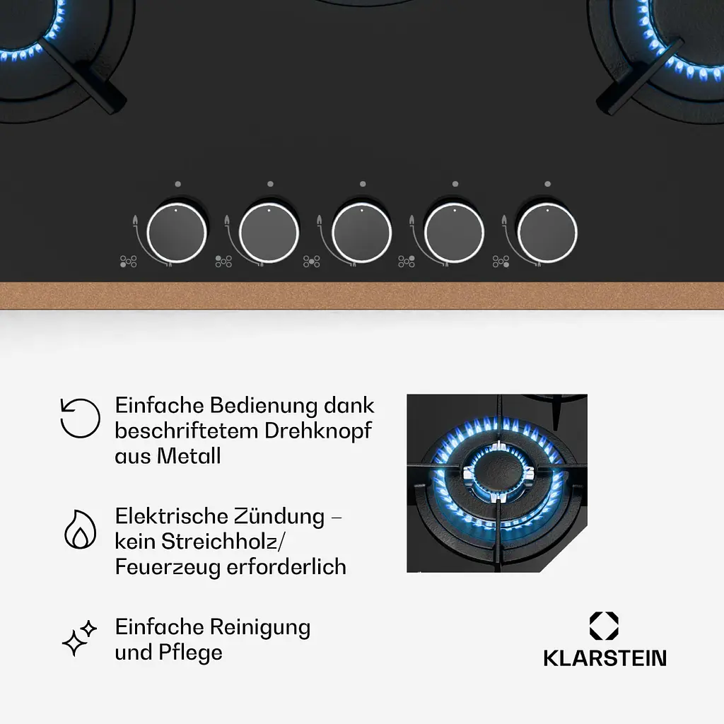 Варильна поверхня газова Klarstein Klarstein Lumiflame (10046710) - фото 5