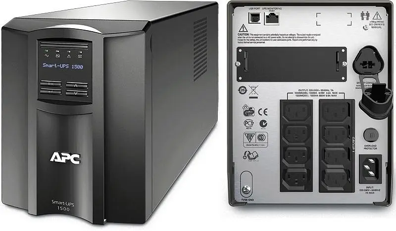 Джерело безперебійного живлення APC Smart-UPS 1500VA LCD Lin.int. AVR 8 х IEC SmartSlot USB RJ-45 метал (SMT 1500I) - фото 7