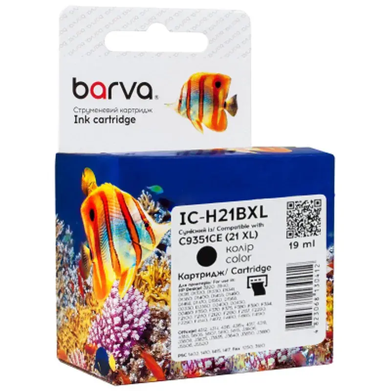 Картридж Barva HP 21XL (C9351AE/C9351CE) 475c, black (IC-H21BXL)