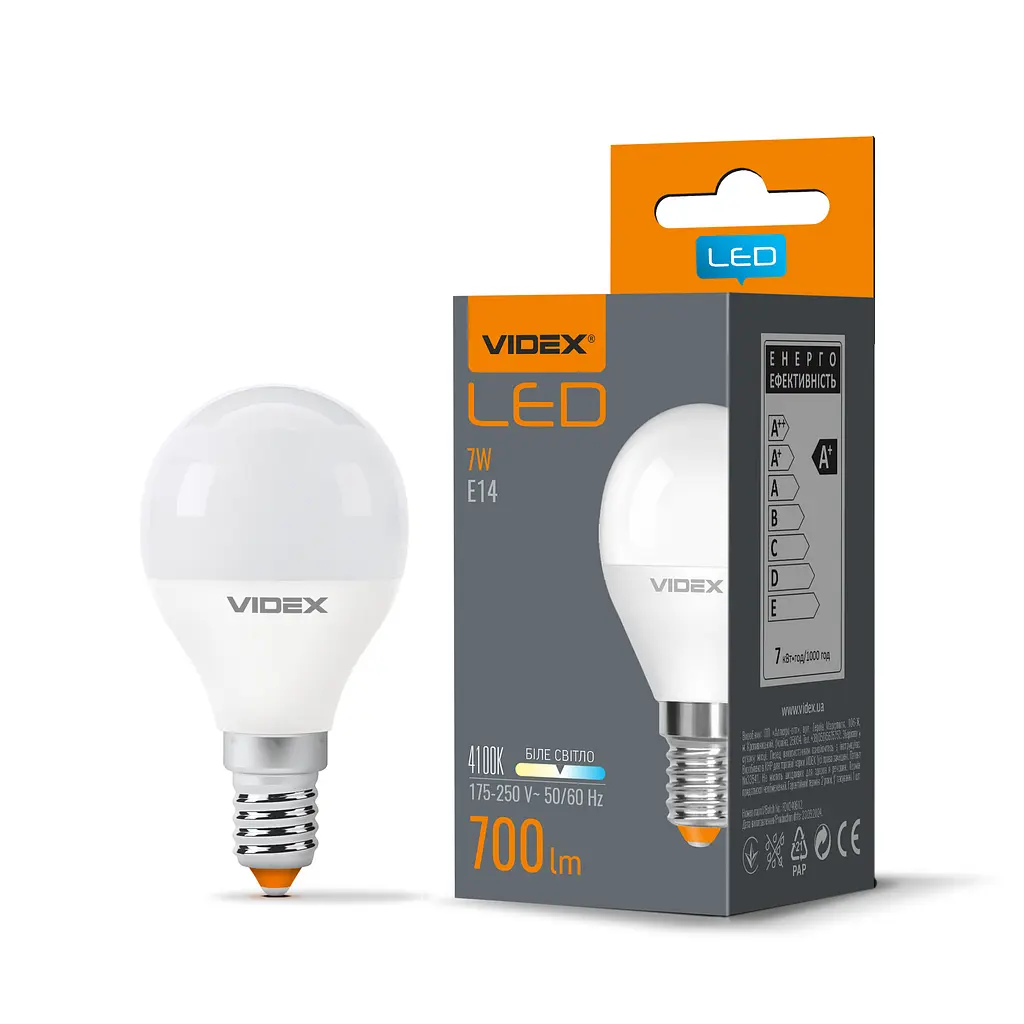 LED-лампа Videx G45e 7W E14 4100K (24959-000)
