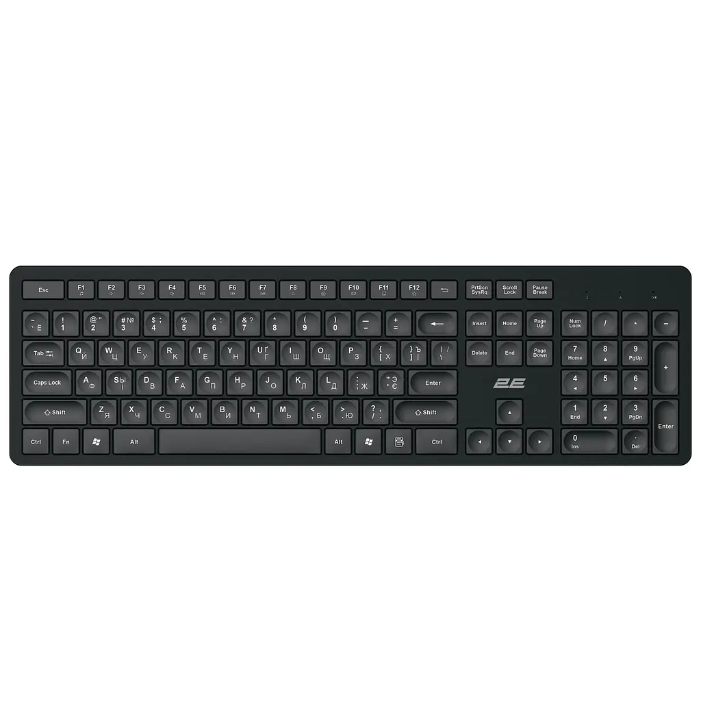 Клавиатура мембранная KS260 106key, WL, EN/UK/RU, черный 2E teh0013861 - фото 2