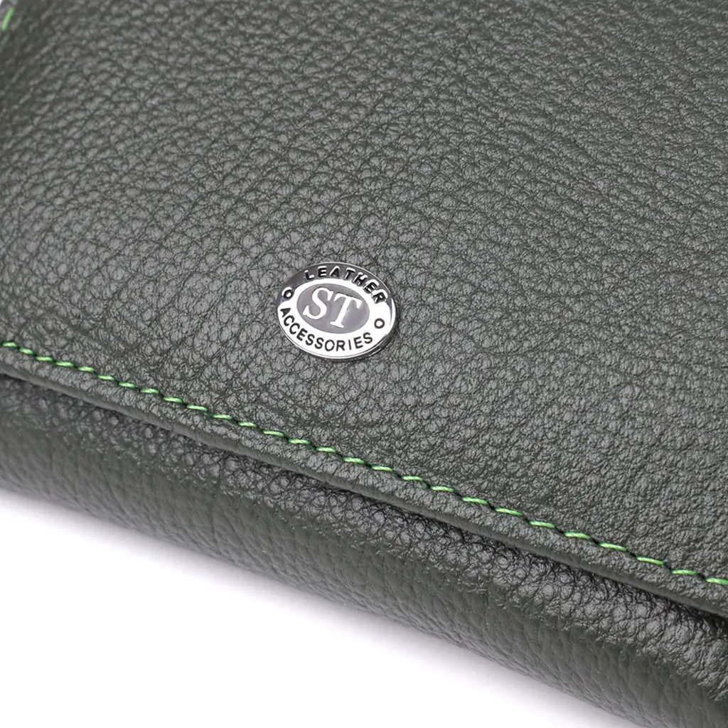 Жіночий гаманець компактного розміру з натуральної шкіри ST Leather 11.5х8.5х2 см acs0029647 - фото 5