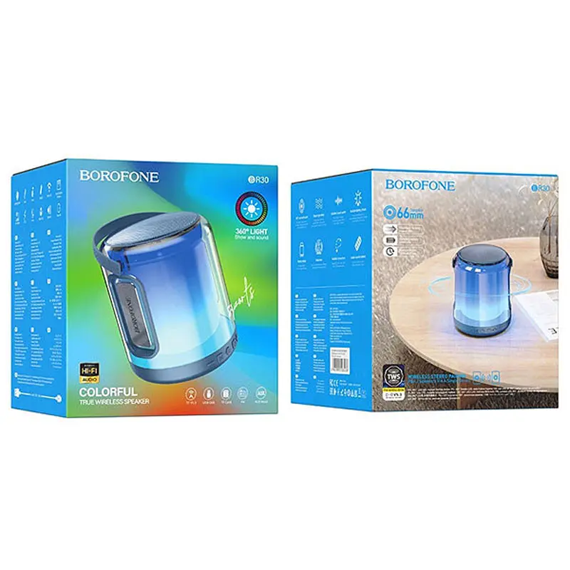 Bluetooth Колонка Borofone BR30 Auspicious colorful sports Navy Blue - фото 4