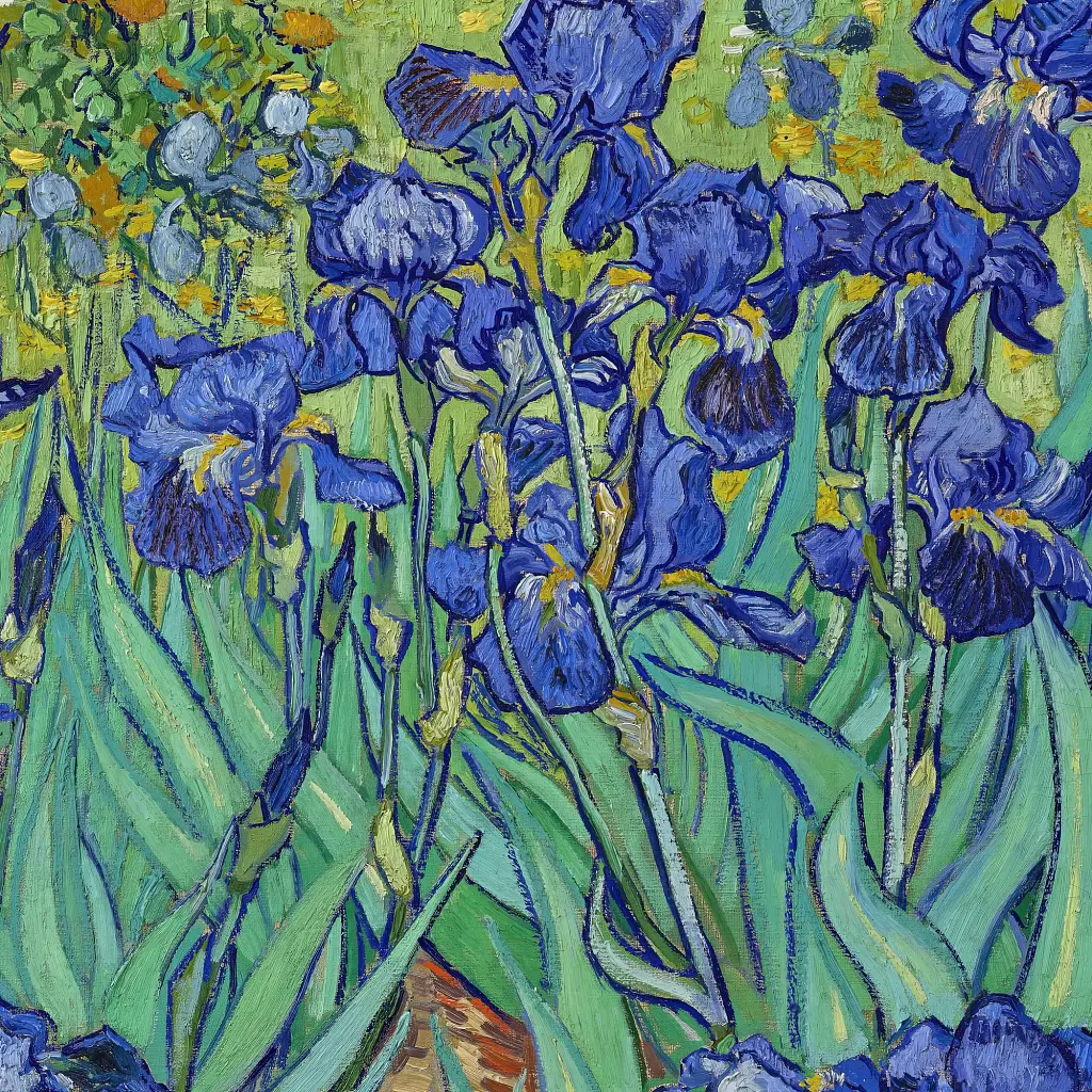 Інтер'єрна картина Іриси, Вінсент ван Гог, Irises, Vincent van Gogh, інтер'єрний декор, 60×76 см (id6820) - фото 6