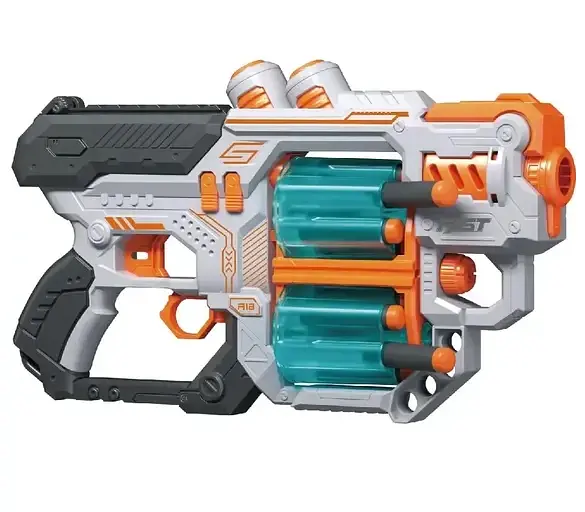 Бластер BH704 Fast Pioneer Manual з подвійним барабаном та м'якими патронами 18шт (6953363093704) - фото 2