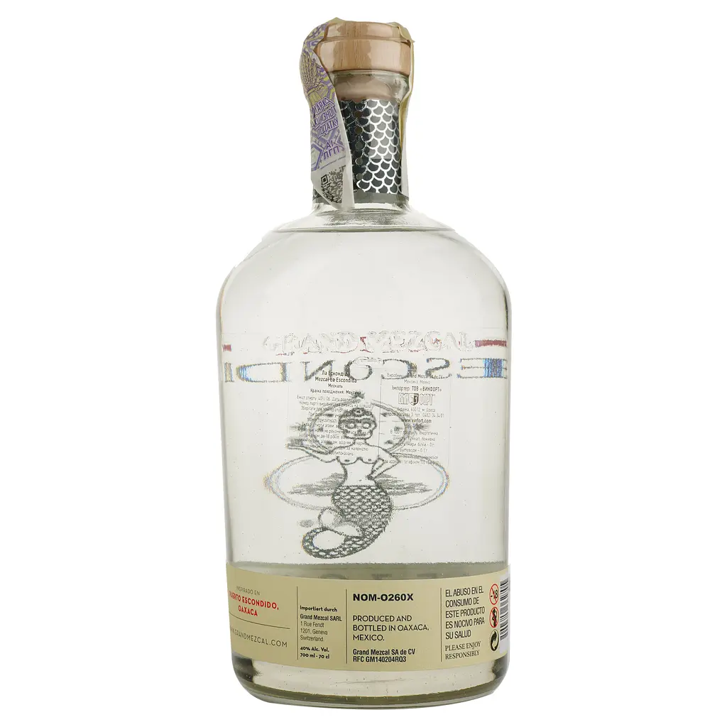 Мескаль Grand Mezcal La Escondida 100% Agave 40% 0.7 л, в подарочной упаковке - фото 2