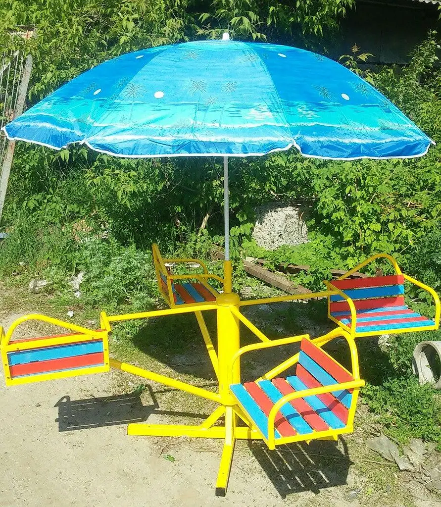 Дитяча Карусель з парасолькою 4-місцева - фото 3
