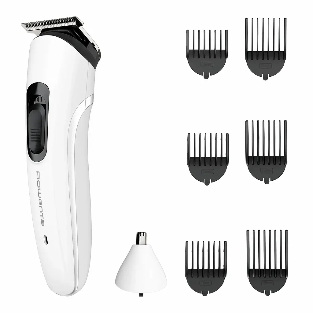 Тример Trim&Style, для бороди, носа, вусів і голови, мережа+акум., насадок-7, сталь, білий ROWENTA teh0017755 - фото 2