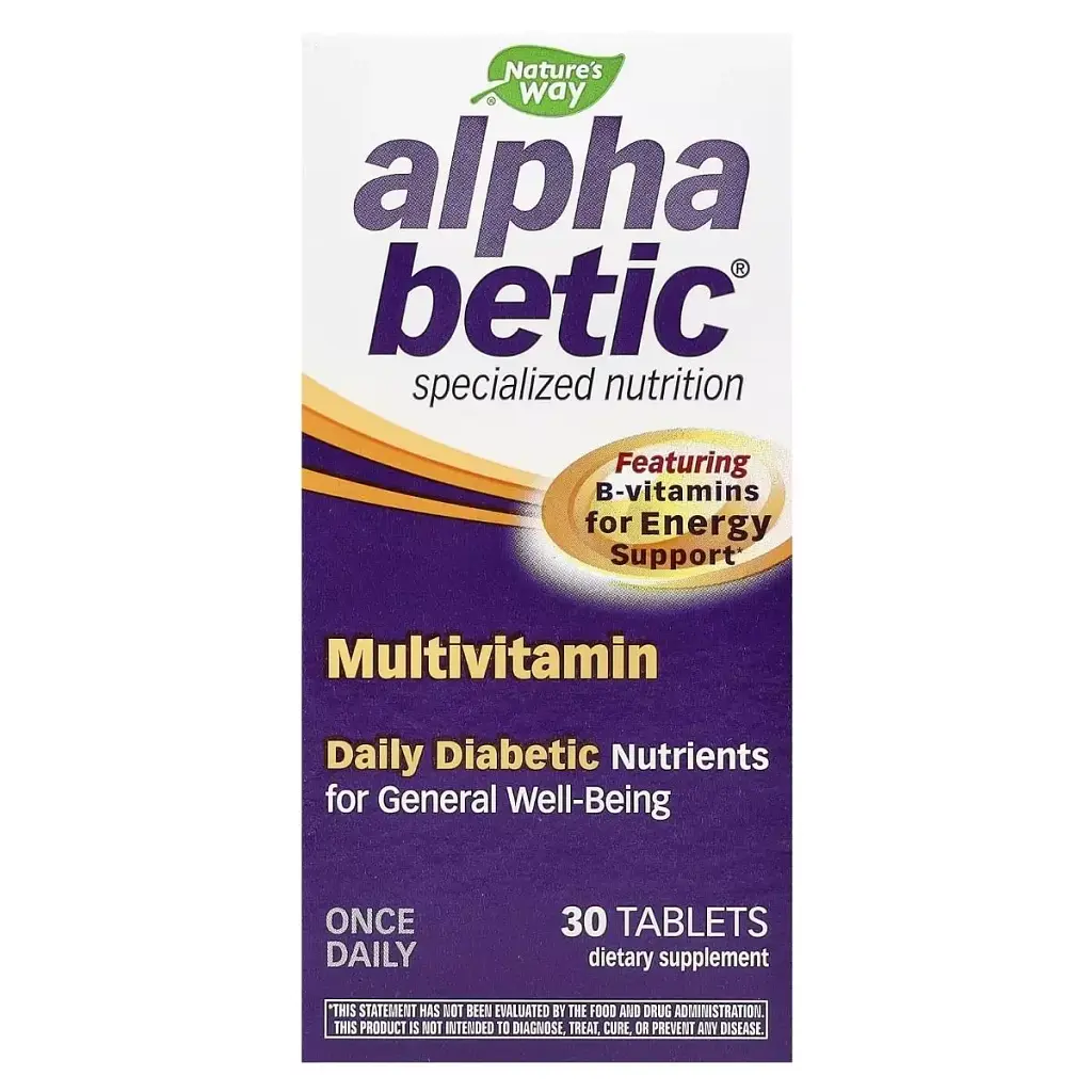 Мультивитамины для людей с диабетом или преддиабетом Nature's Way Alpha Betic Multivitamin 30 таблеток - фото 2