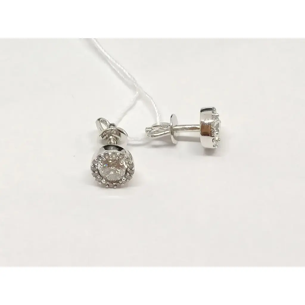 Золотые серьги-пуссеты Favoritum с фианитами. 211358_2Б - фото 2