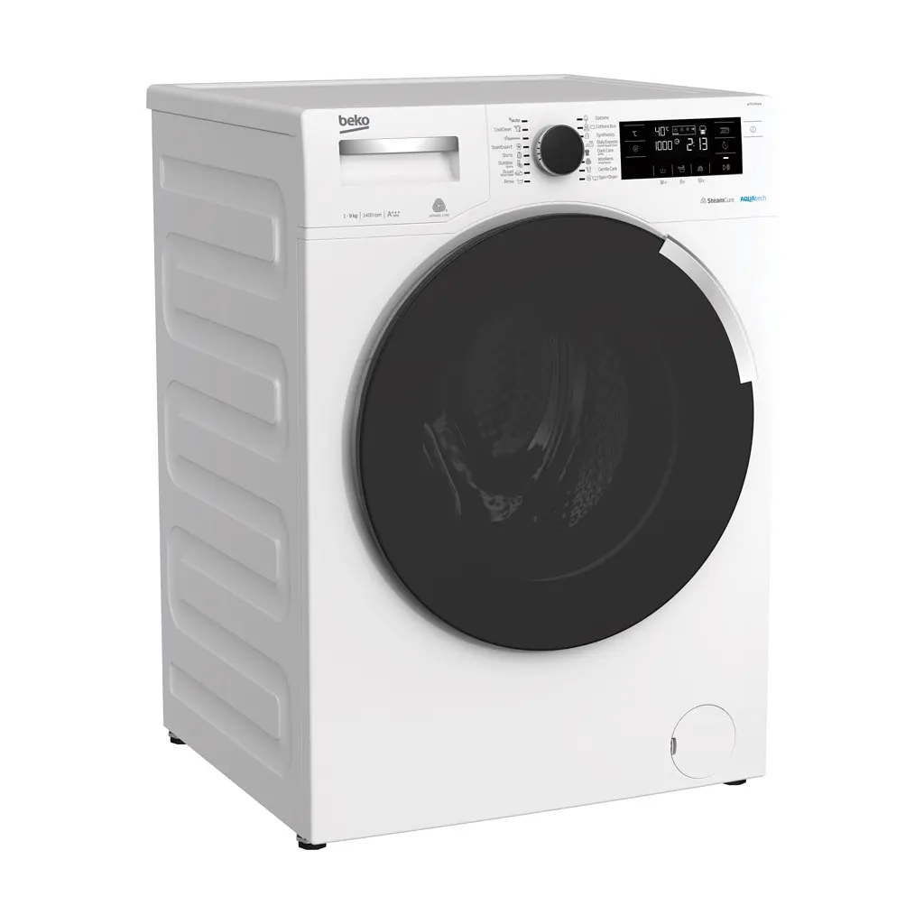 Пральна машина Beko з фронтальним завантаженням WTE9744N, 9кг, 1400, A+++(-50%), Пара, 60см, Дисплей, SMART, Інвертор, Білий (WTE9744N) - фото 2