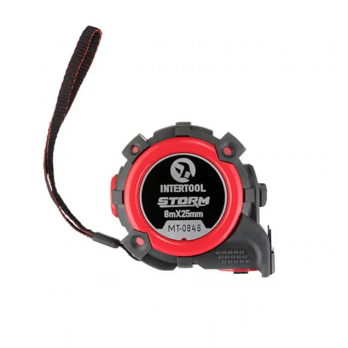 Рулетка зі сталевим полотном, покритим нейлоном, 8 м, 25 мм, STORM INTERTOOL MT-0848 - фото 2